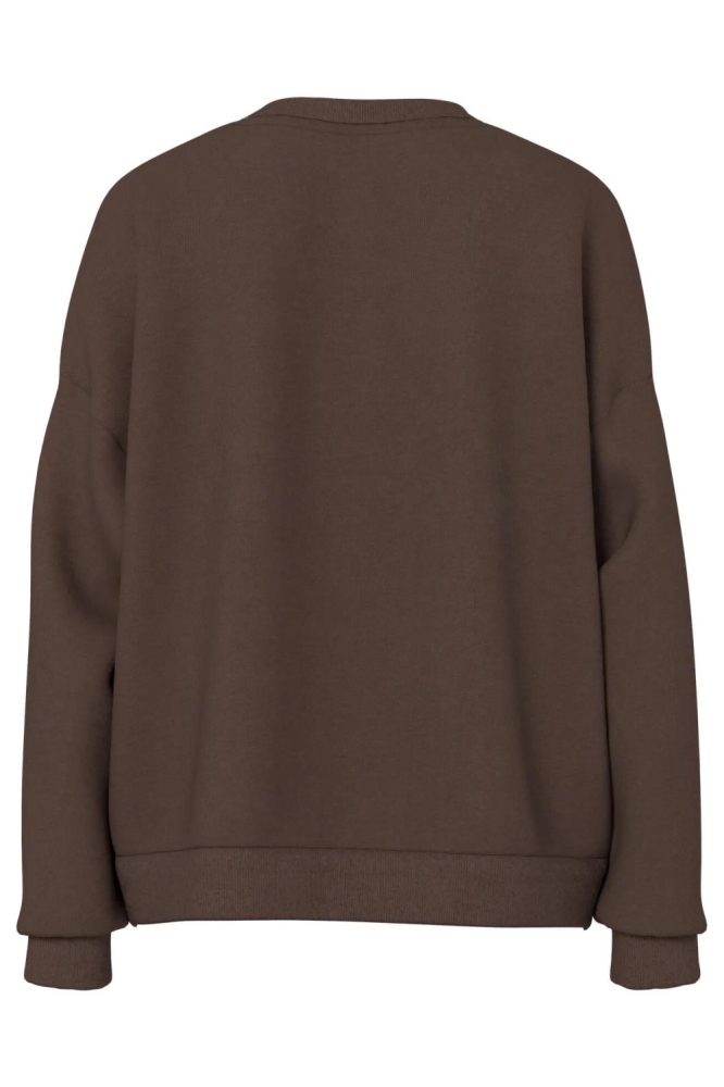 Pieces bruine dames sweater | Achteraanzicht