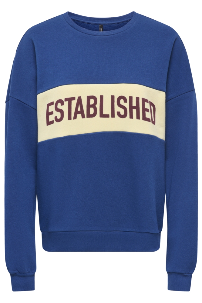 Only blauwe dames sweater | Vooraanzicht