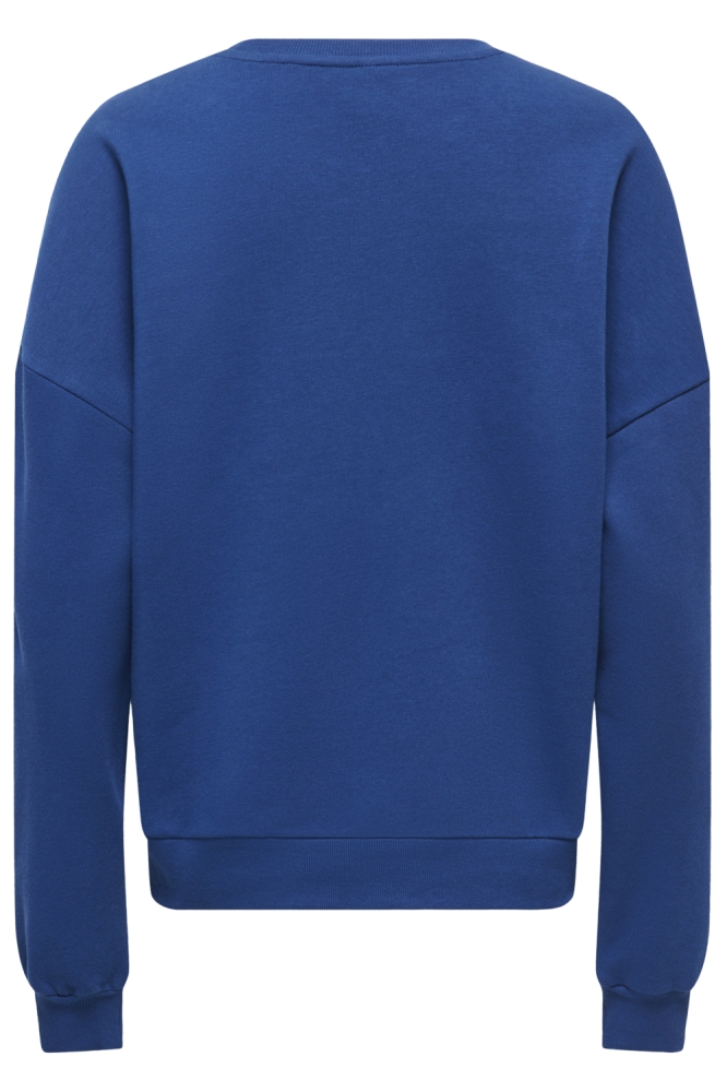 Only blauwe dames sweater | Achteraanzicht