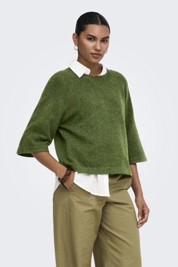 Only onlsimoni 3/4 pullover knt noos Groen
