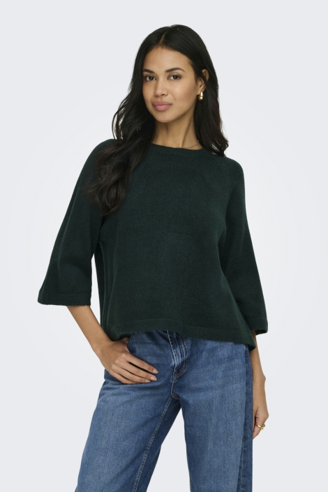 Only groene dames trui | Model vooraanzicht