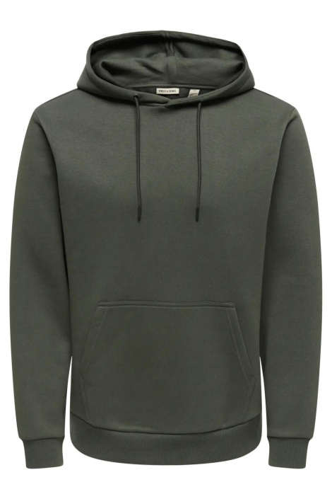 Only & Sons groene heren sweater | Vooraanzicht