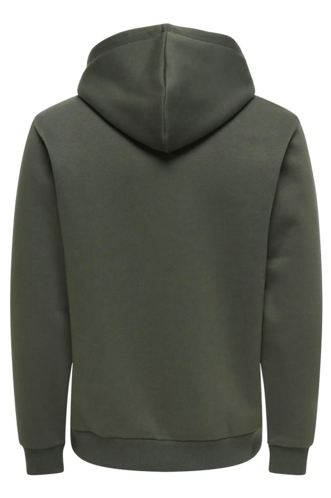 Only & Sons groene heren sweater | Achteraanzicht