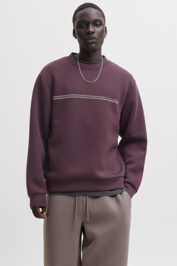Jack & Jones Trui JCOFUSION SCUBA SWEAT CREW NECK SN 12289830 Fudge