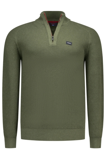 NZA Trui PULLOVER HALF ZIP 26GN491 SCOUTING GREEN MELANGE
