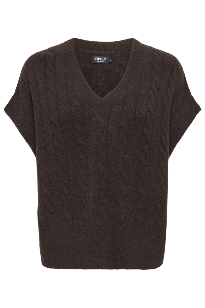 Only bruine dames vest | Vooraanzicht