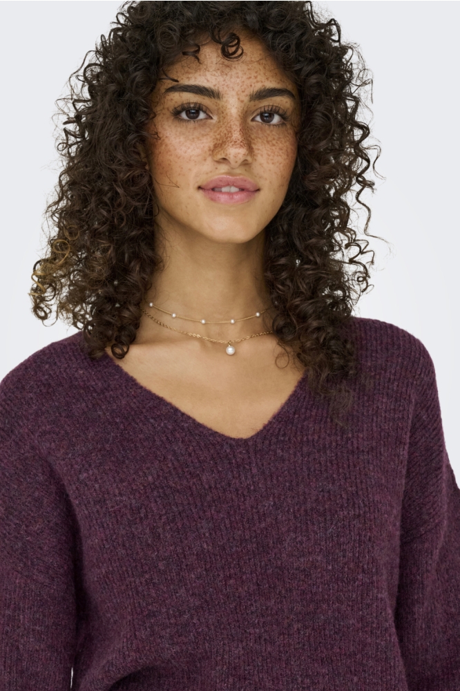 Only bordeaux dames trui | Close up