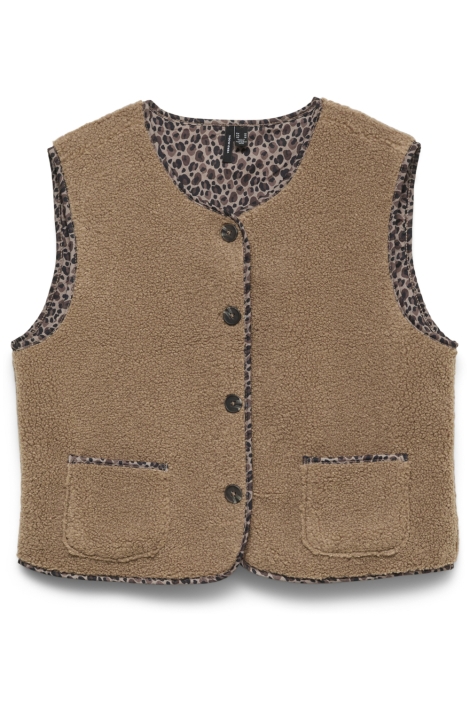 Vero Moda camel dames gilet | Vooraanzicht