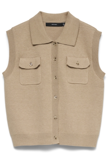 Vero Moda vmbrisa sl polo vest Camel
