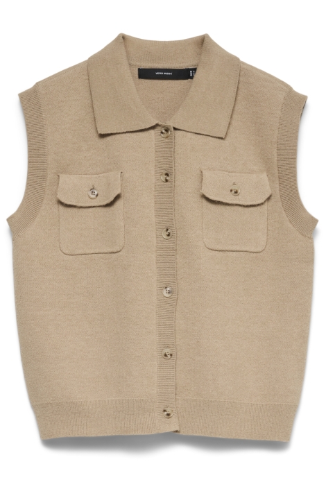 Vero Moda camel dames vest | Vooraanzicht
