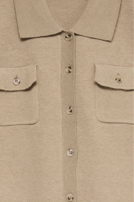 Vero Moda camel dames vest | Close up