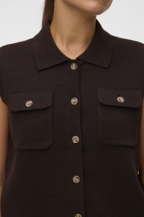 Vero Moda bruine dames vest | Close up