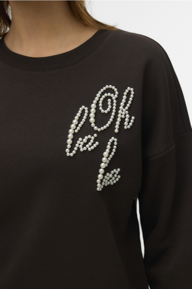 Vero Moda bruine dames sweater | Close up