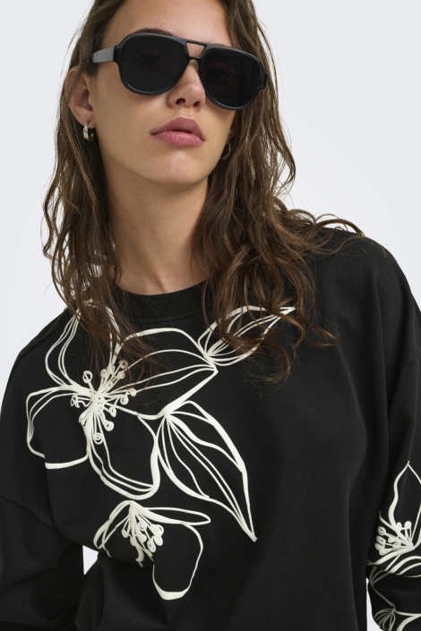 Only zwarte dames sweater | Close up