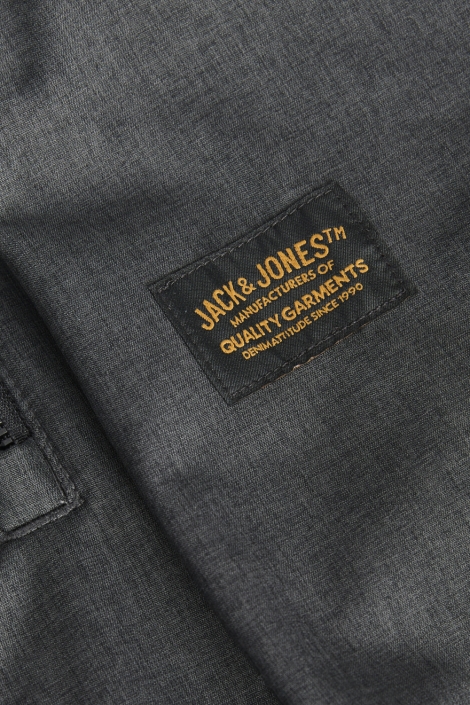 Jack & Jones grijze heren jas | Close up