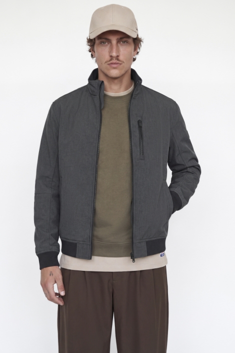 Jack & Jones grijze heren jas | Model vooraanzicht