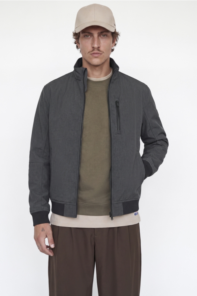 Jack & Jones grijze heren jas | Model vooraanzicht