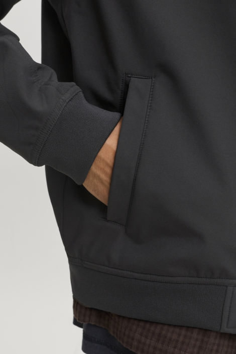 Jack & Jones zwarte heren jas | Close up