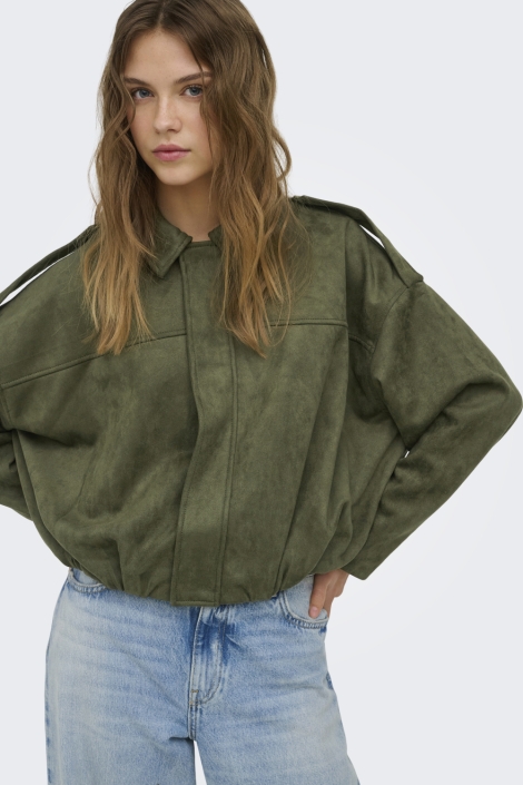 Only groene dames jas | Model vooraanzicht