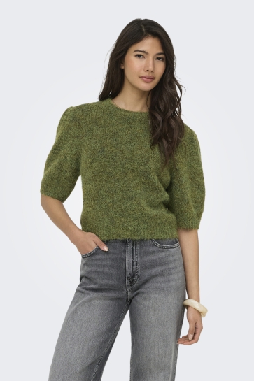 Only onlnellie ss o-neck knt nca Groen