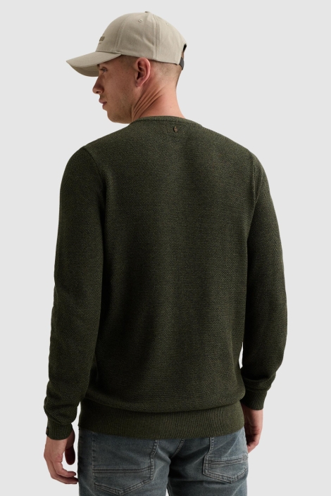 PME legend groene heren trui | Model achteraanzicht