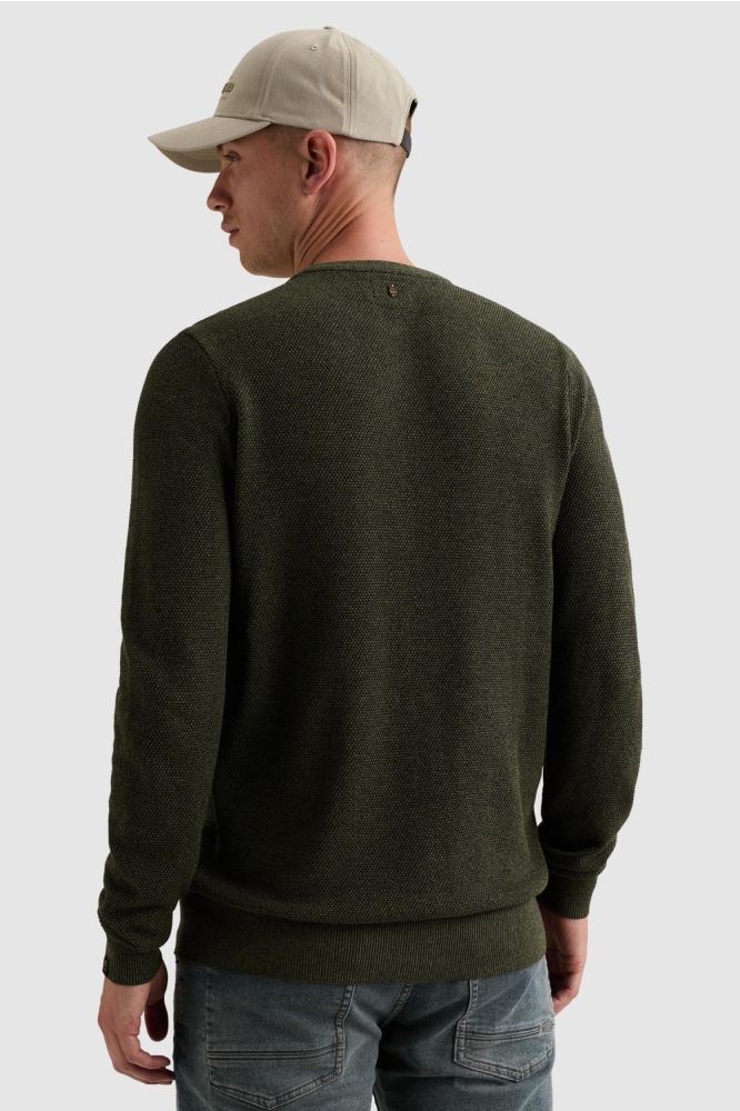 PME legend groene heren trui | Model achteraanzicht