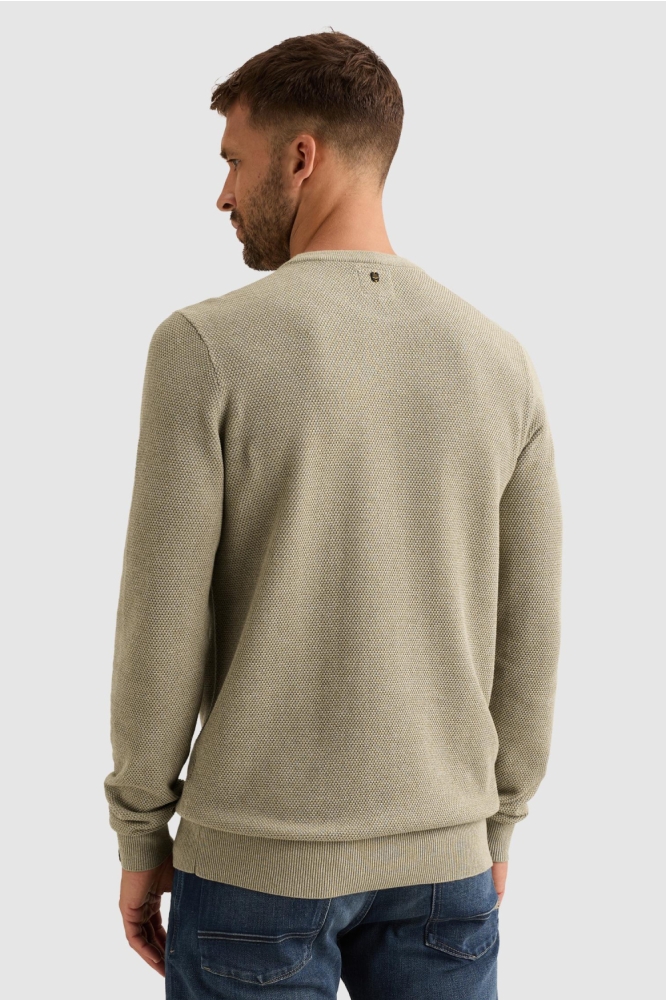 PME legend beige heren trui | Model achteraanzicht