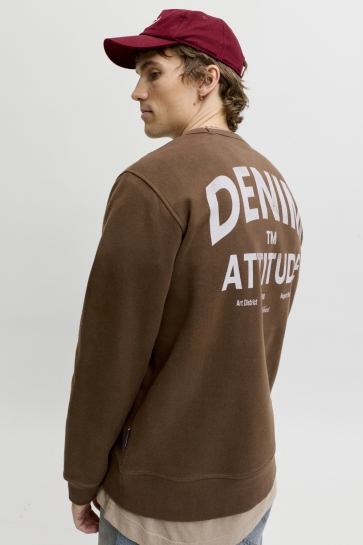 Jack & Jones Trui JJEDOVER GRAPHIC SWEAT CREW SN 12299443 Cocoa