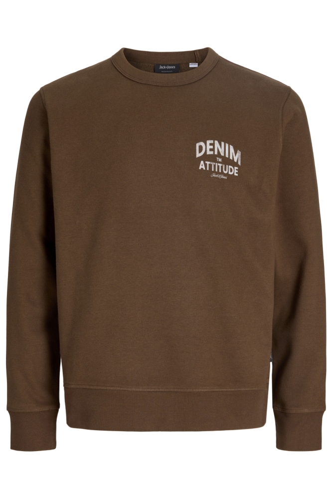 Jack & Jones bruine heren sweater | Vooraanzicht