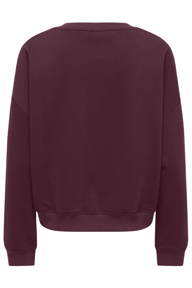 Only bordeaux dames sweater | Achteraanzicht