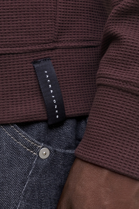 Jack & Jones bordeaux heren sweater | Close up