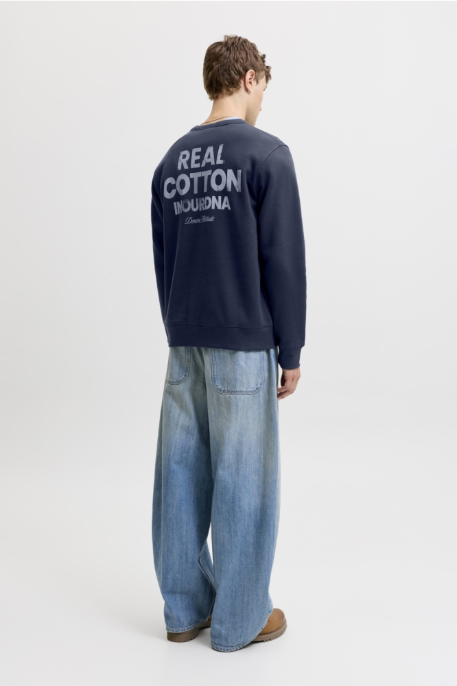 Jack & Jones blauwe heren sweater | Model achteraanzicht