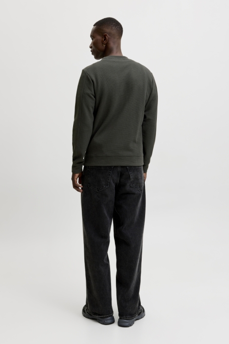 Jack & Jones groene heren sweater | Model achteraanzicht