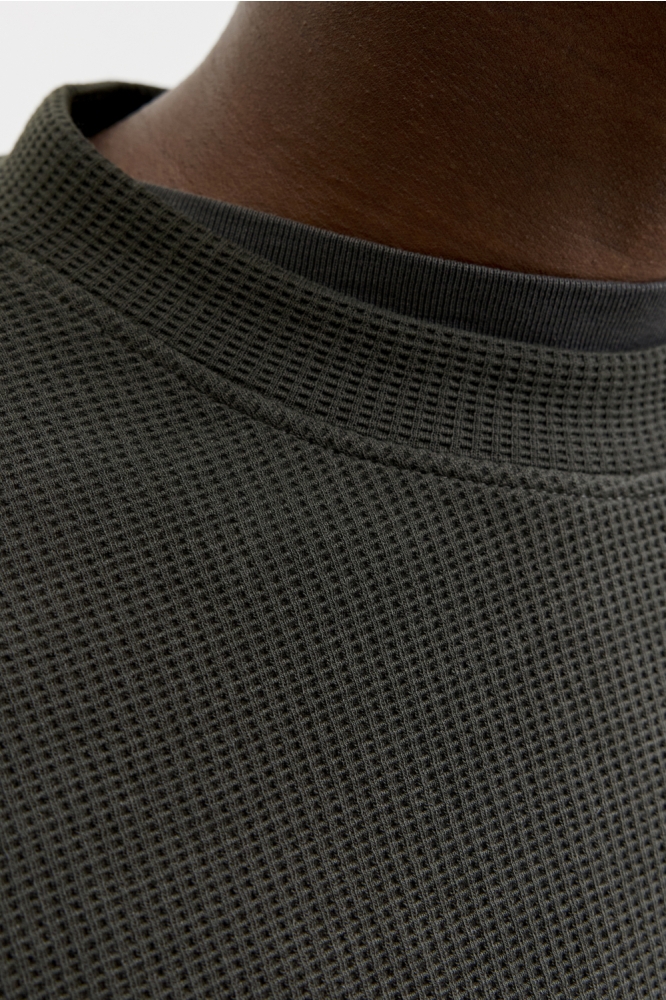 Jack & Jones groene heren sweater | Close up