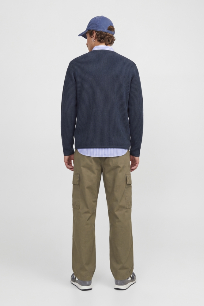 Jack & Jones blauwe heren trui | Model achteraanzicht