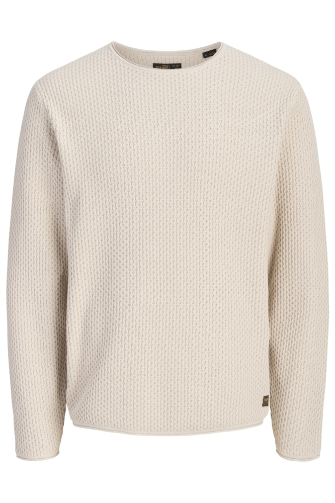 Jack & Jones beige heren trui | Vooraanzicht