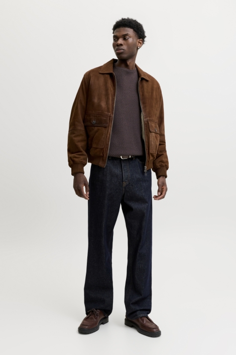 Jack & Jones bruine heren trui | Model vooraanzicht