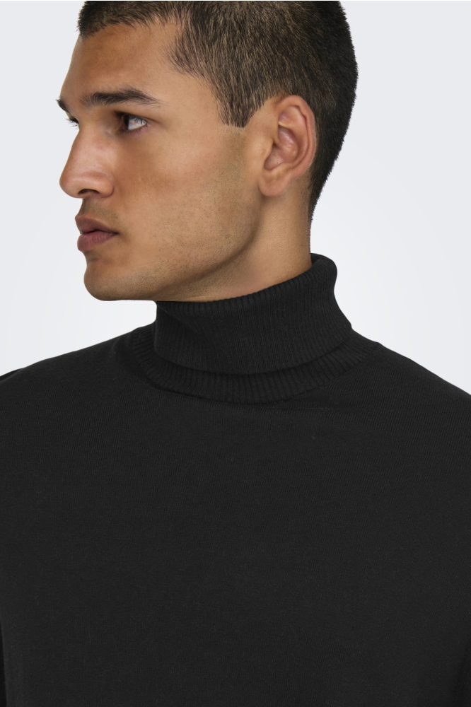 Only & Sons zwarte heren trui | Close up