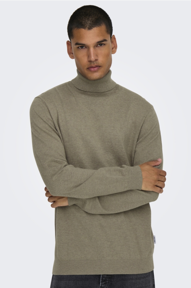 Only & Sons taupe heren trui | Model