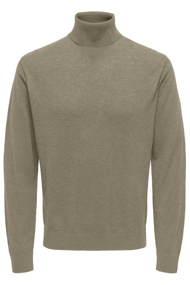 Only & Sons taupe heren trui | Vooraanzicht