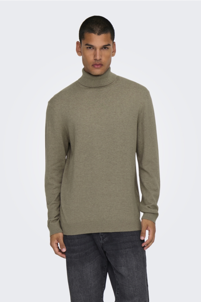 Only & Sons taupe heren trui | Model