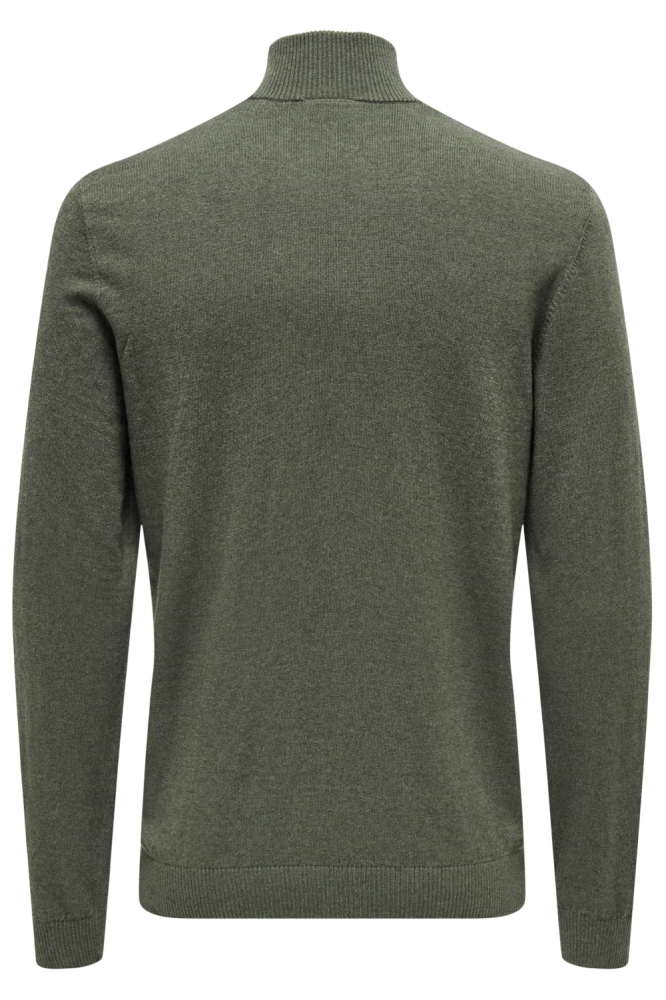 Only & Sons groene heren trui | Achteraanzicht