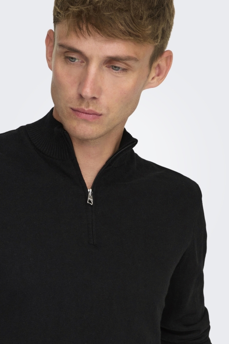Only & Sons zwarte heren trui | Close up