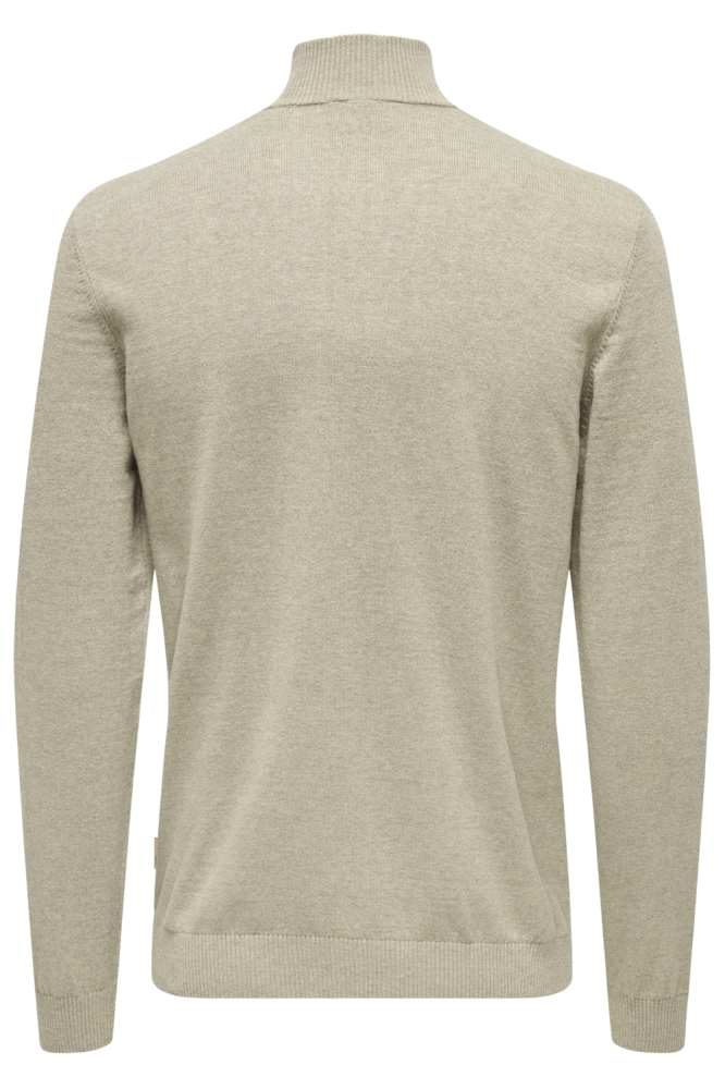 Only & Sons beige heren trui | Achteraanzicht