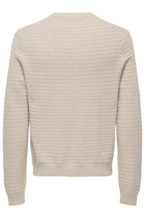 Only & Sons beige heren trui | Achteraanzicht