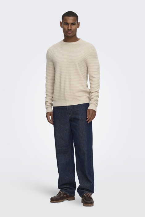 Only & Sons beige heren trui | Model