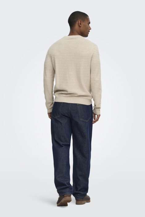 Only & Sons beige heren trui | Model