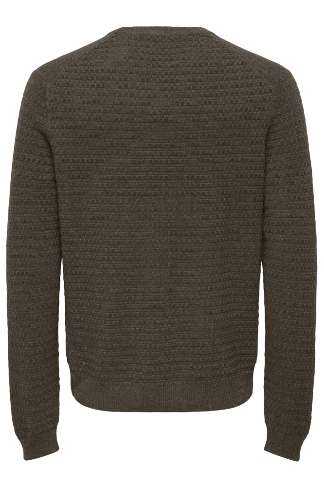 Only & Sons bruine heren trui | Achteraanzicht