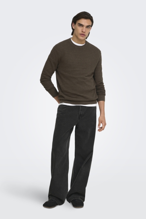 Only & Sons bruine heren trui | Model