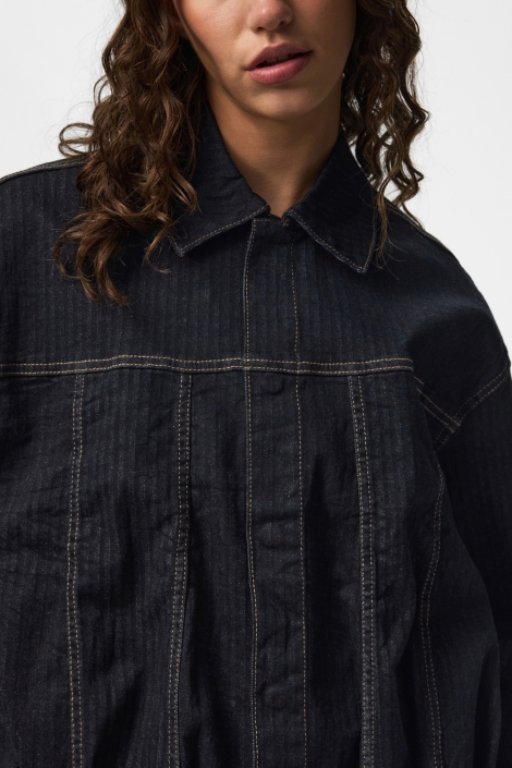 Pieces blauwe dames jas | Kleurstaal